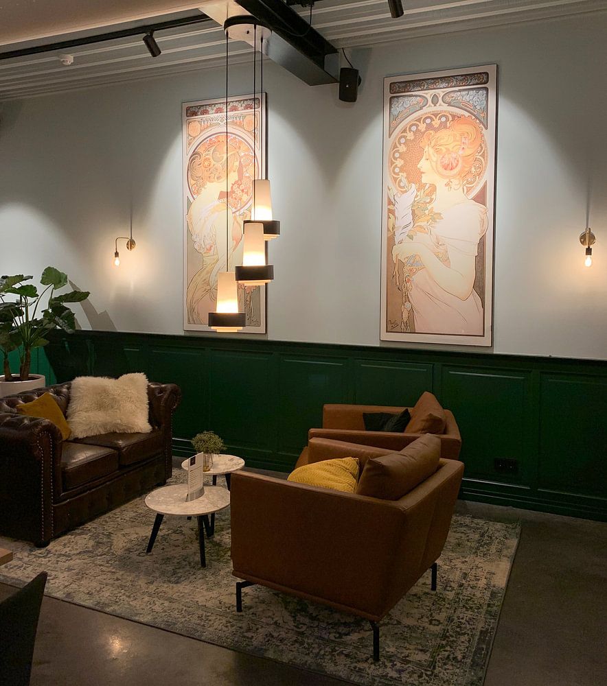 Peinture élégante Femme Femme - Art Nouveau Peinture Mucha Jugendstil 