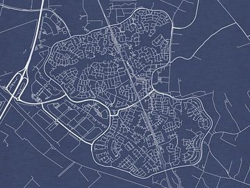 Carte de Houten en bleu royal sur Map Art Studio