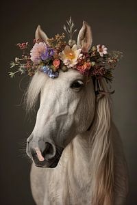 Cheval avec des fleurs
