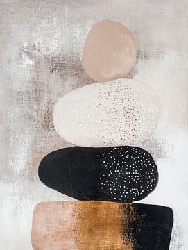 Gestapelde stenen, Japandi stijl van Japandi Art Studio