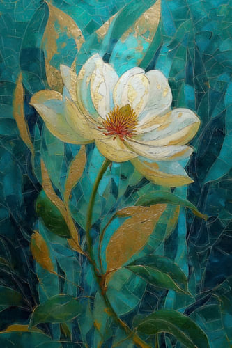 Gilded Magnolias I - Ivory Bloom