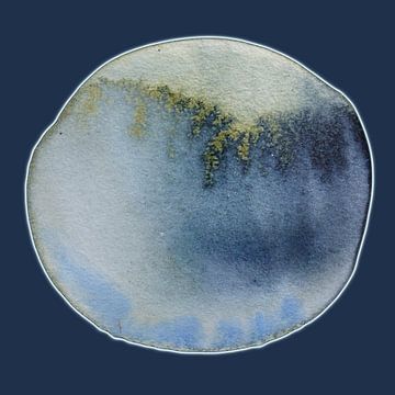 Soft Cool Aqua Mineral 957 - Abstrakte Aquarellfarbe mit blauer Tiefe und Teal