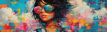 Frau Sonnenbrille | Spiegelung von Kunst Laune