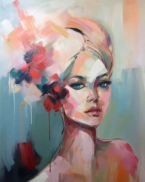 Modern portrait in pastel colours by Studio Allee
