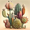 Cacti in zachte kleuren van Bert Nijholt
