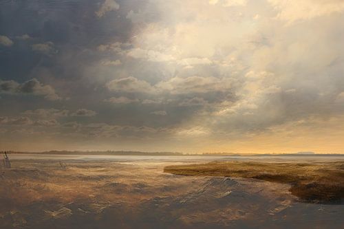 Photo of landscape and Lauwersmeer, Groningen