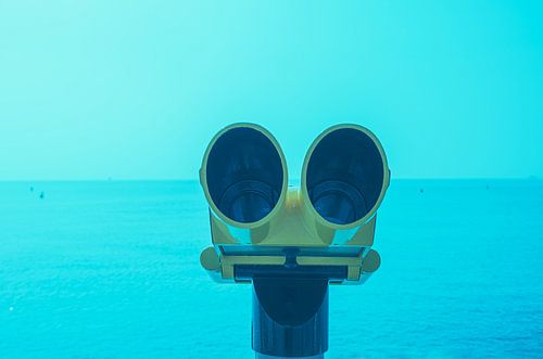 Lake view with telescope