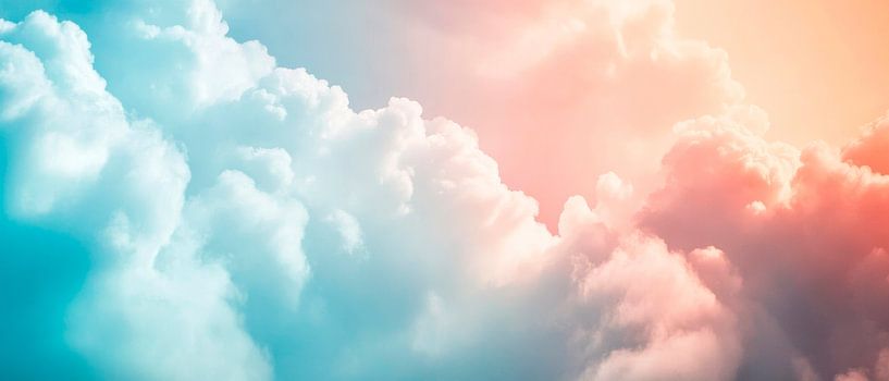 Lucht met kleurrijke wolken in de avond van Poster Art Shop