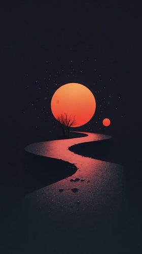 Crépuscule sous deux soleils - Rêve de flux cosmique sur Niphion Art