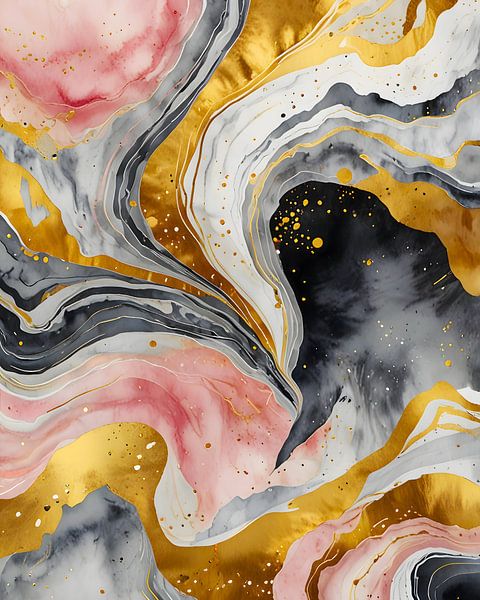 Golden Marble Whirls by Kintsugi99 