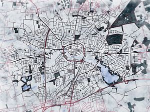 Karte von Bocholt im stil 'White winter'