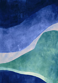 Abstract composition featuring organic shapes in blue and teal by Niklas Maximilian