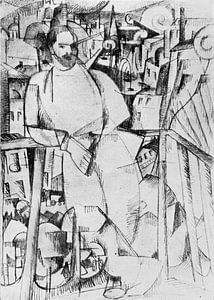 Albert Gleizes - Zeichnung für L'Homme au balcon (1912)