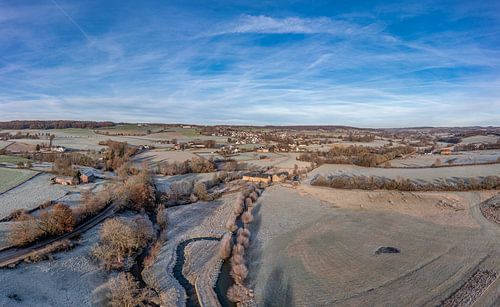 Luchtpanorama  van het Zuid-Limburgse landschap in de buurt van Epen