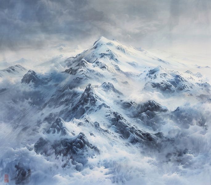 Alpen unter Schneemantel von fernlichtsicht