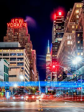 New York City, Midtown Manhattan bij nacht van Sascha Kilmer