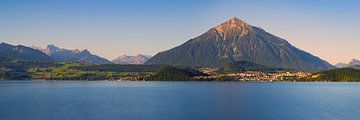 Panorama van het meer van Thun in Berner Oberland van Henk Meijer Photography