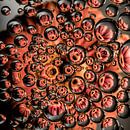 Roze Gerbera in druppels (vierkant) van Marjolijn van den Berg thumbnail