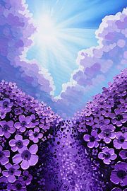 Champ de fleurs abstraites aux accents violets sur Art & Soul Creations