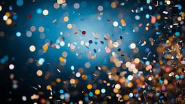 Buntes Konfetti vor buntem Hintergrund mit Bokeh für Karneval Wallpaper