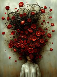 Een Roos portret van Jolique Arte