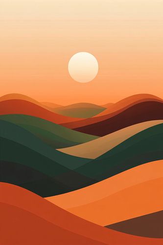 Woestijnlandschap zonsondergang