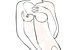 Strichzeichnung Körper einer nackten Frau mit Aquarell von Art By Dominic