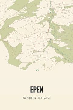 Vintage landkaart van Epen (Limburg) van Rezona
