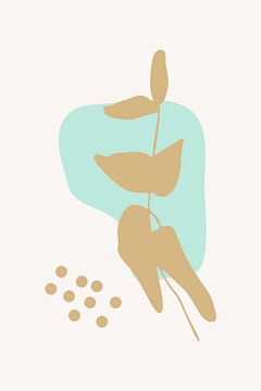 Leaves in pastel colors. Modern boho botanical no. 8 by Dina Dankers