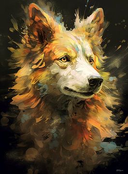wolf in multicolor van Gelissen Artworks