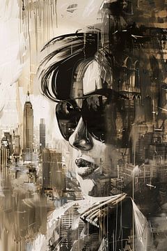 Urban Double Exposure | Vrouwenportret in New York