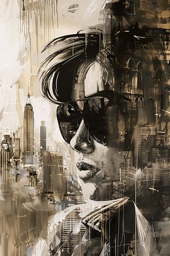 Urban Double Exposure | Vrouwenportret in New York