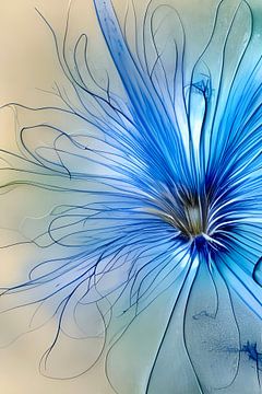 Blauw X - kobalt blauw ragfijn bloem van Lily van Riemsdijk - Art Prints with Color
