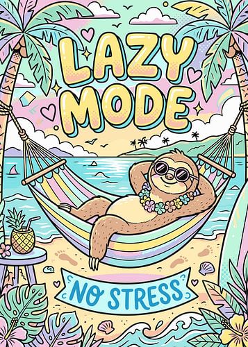 Cute Sloth Relaxing in Hammock