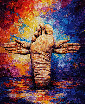 Open Arms – Wrapped Figure Symbolic Painting