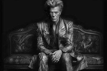 David Bowie "Last Days of Bowie" Black & White by WRAVU ( White Raven Unique )