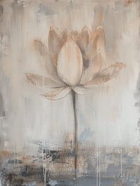 Seerose in Pastellfarben, japanischer Stil von Japandi Art Studio