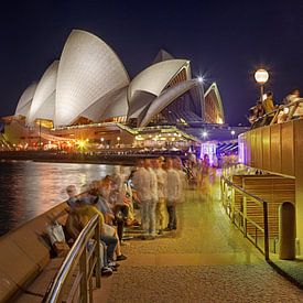 Sydney Harbour by night by Ton den Ouden