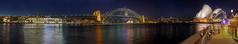 Sydney Harbour by night by Ton den Ouden