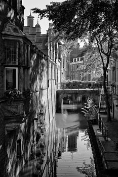 Utrecht's Kromme Nieuwegracht in black and white (26 June 2024)