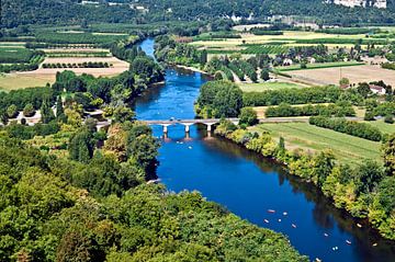 Uitzicht vanaf de Bastide Domme over de Dordogne-vallei