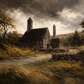 Petite église médiévale en Irlande sur Linda de Klein