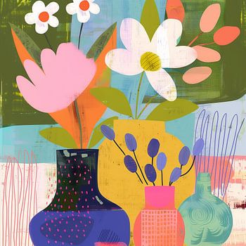 Simplicité colorée des fleurs dans un style moderne