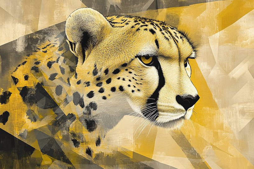 Geometrischer Gepard in modernem Design von Imperial Art House