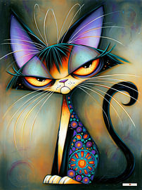Boze zwarte kat - poes