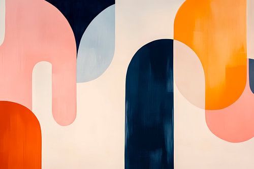 Abstracte kleurencompositie met rondingen