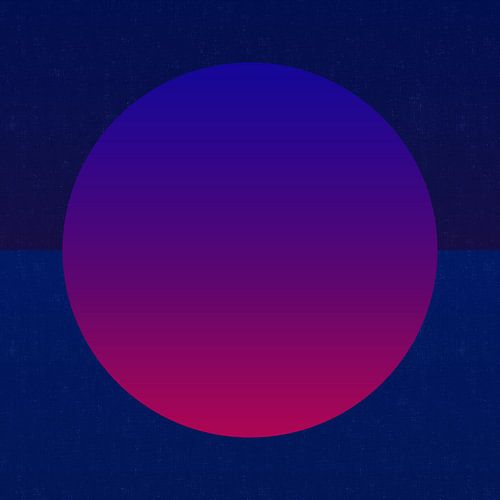 Neon kunst. Kleurrijk minimalistisch geometrisch abstract in neonrood en donkerblauw