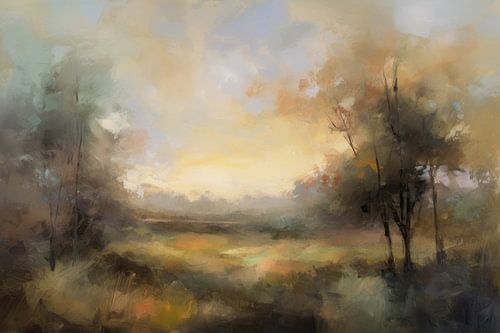 Abstract landschap " I love nature" van Studio Allee