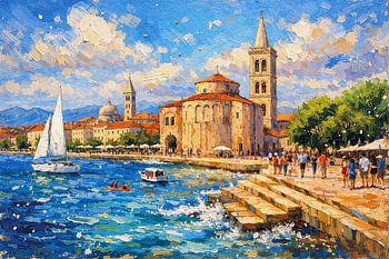 Zadar in Kroatien, ein impressionistisches Gemälde.