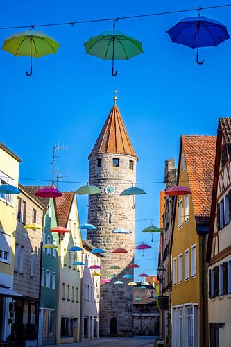 De kleurtoren in de oude stad Gunzenhausen
